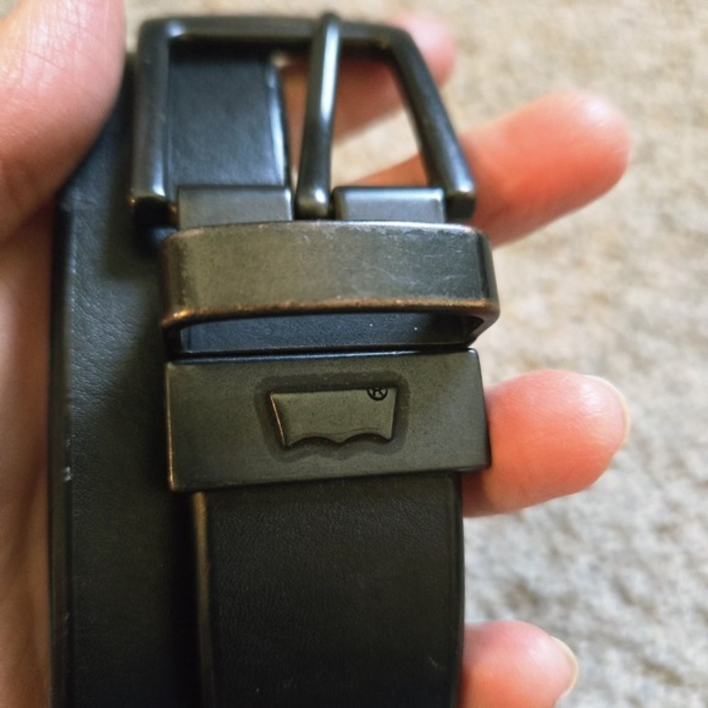 Levis‎ M 26-28 Black Brown Leather Belt Reversible